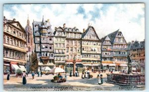 Tuck Oilette FRANKFURT am Main, Germany THE ROMERBERG Charles Flower Postcard