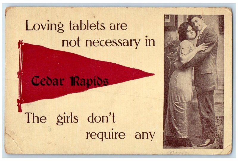1912 Loving Tablets Are Not Necessary In Cedar Rapids Iowa IA Posted Postcard