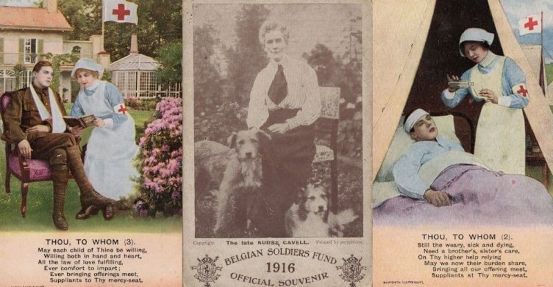 Belgian Belgium Soliders Fund Official 1916 Souvenir Edith Cavell Postcard & ...