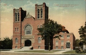 Pensacola Florida FL First Methodist Church c1910 Vintage Postcard