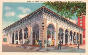 Vintage Postcard Outdoor Post Office Building Landmark St. Petersburg Florida FL