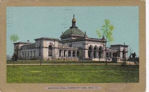 Pennsylvania Philadlephia Memorial Hall Fairmount Park 1907