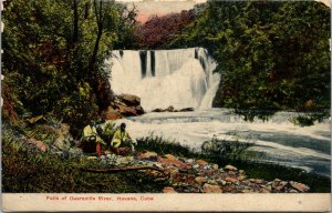 Vtg 1910s Falls of Quaranilla River Havana Cuba Postcard