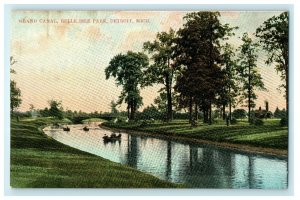 1905 Grand Canal, Belle Isle Park, Detroit Michigan MI Antique Postcard 