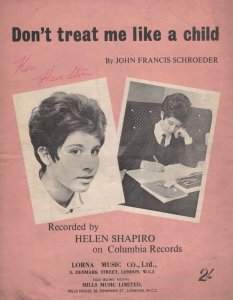 Don't Treat Me Like A Child Helen Shapiro Sheet Music