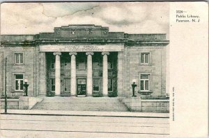 Postcard LIBRARY SCENE Paterson New Jersey NJ AO0561