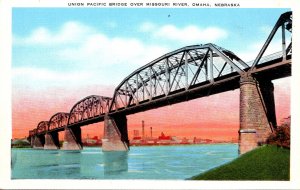 Nebraska Omaha Union Pacific Railroad Bridge Over Missouri River