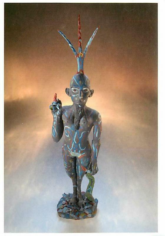Voodoo Magician Statue from Haiti Vodou Postcard