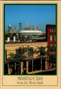 Metrodome Minneapolis MN Skyline West Bank Vintage Postcard CE18