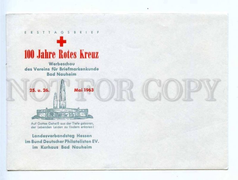 418171 EAST GERMANY GDR 1963 year 100 years Red Cross unused FDC blank