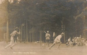 Lake Winnipesaukee NH Boston YMCA vs Sandy Island Mens Camp Real Photo Postcard