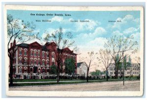 c1920 Coe College Main Building Sinclair Memorial Cedar Rapids Iowa IA Postcard