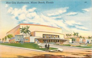 1940s Miami Beach Florida New City Auditorium occupation Postcard 26-201