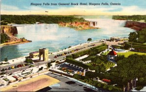 Canada Niagara Falls View From General Brock Hotel 1953