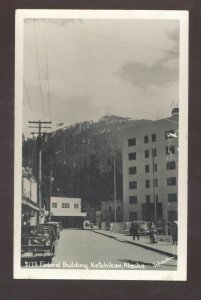 RPPC KETCHIKAN ALASKA DOWNTOWN FEDERAL BLDG OLD CARS REAL PHOTO POSTCARD