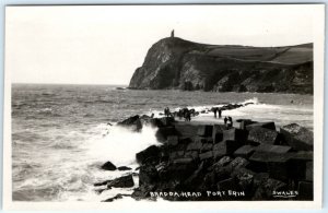 c1940s Bradda Head, Port Erin, IOM RPPC Coast Swales Real Photo Lighthouse A132