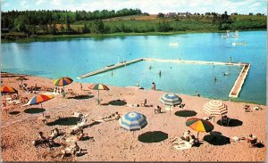 Kayts Cove Swimming Area New Brunswick Canada Aerial View Chrome Postcard 