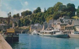 Dinan Ville Medievale Vedettes Sur La Rance Tour Boat Ship French Old Postcard