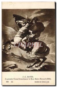 Old Postcard Napoleon 1st David The First Consul crossing the Mont Saint Bern...