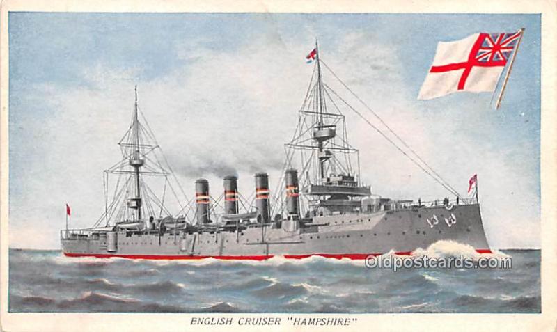 English Cruiser Hampshire Military Battleship Unused 