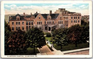 Allentown Pennsylvania PA, Allen Hospital Building, Street, Vintage Postcard