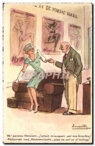 Old Postcard Illustrator Oh sorry sir j & # 39allais m & # 39asseoir on your ...