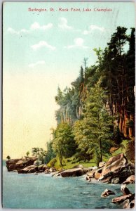 1908 Rock Point Lake Champlain Burlington Vermont VT Mountain Posted Postcard