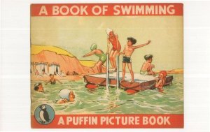 A Book Of Swimming Puffin 1945 Picture Book Postcard