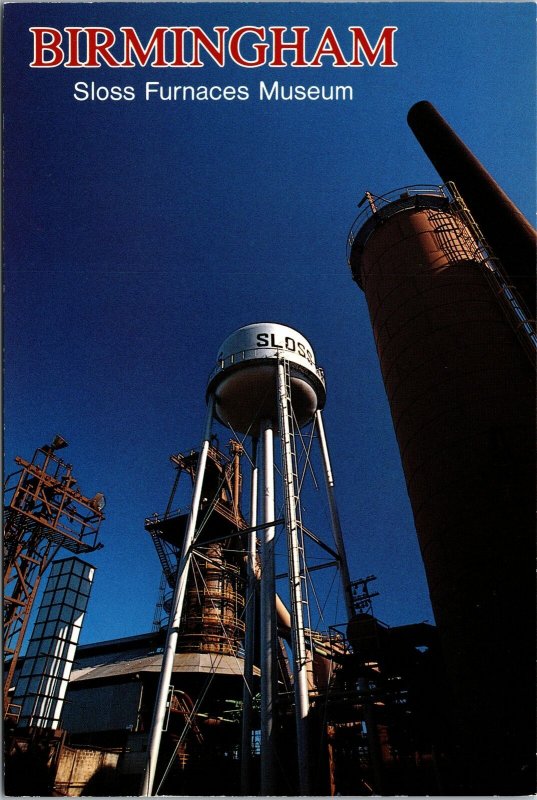 VINTAGE CONTINENTAL SIZE POSTCARD SLOSS FURNACES MUSEUM AT BIRMINGHAM ALABAMA