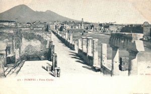 Vintage Postcard Pompei Foro Civile Foro de Pompeya Historical landmark in Italy