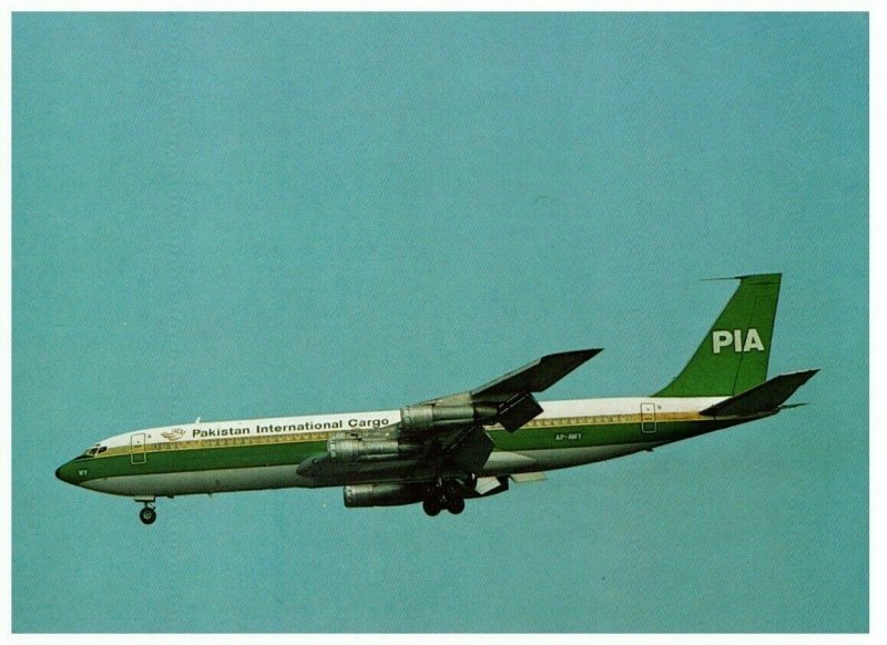Pakistan International Cargo PIA Boeing 707 340C Airplane Postcard
