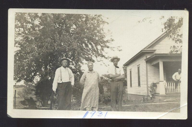 REAL PHOTO PHOTOGRAPH WARRENSBURG MISSOURI BOWMAN RESIDENCE FAMILY 1931