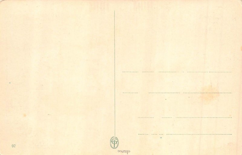 Comic Humor Boys Pissing on Laundry on Wire Girl with Doll Watching  postcard