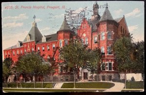 Vintage Postcard 1911 St. Francis Hospital, Freeport, Illinois (IL)