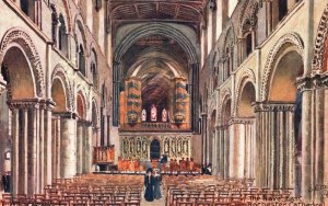 Vintage Postcard The Nave East Rochester Cathedral Interior Oilette Raphael Tuck