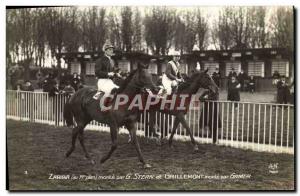 Old Postcard Horse Riding Equestrian Zariba up by Stern and G Grillemont up b...