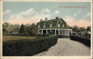 Camden South Carolina SC Villa Rosaland c1910 Vintage Postcard