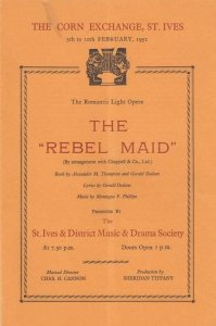 The Rebel Maid St Ives Corn Exchange Opera 1951 Theatre Programme