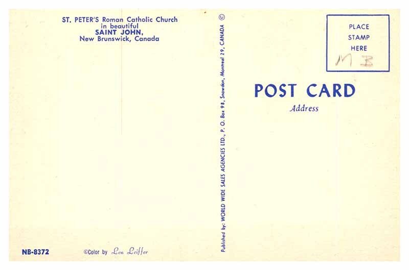 Postcard CHURCH SCENE Saint John New Brunswick NB AP0029