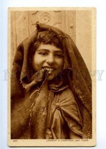 172160 TUNIS young girl Vintage Lehnert & Landrock postcard