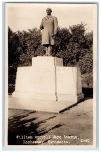 Rochester Minnesota MN Postcard RPPC Photo William Worrell Mayo Statue 1927