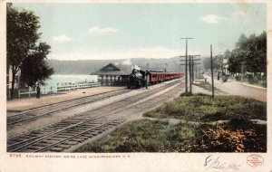 RAILROAD STATION TRAIN DEPOT WEIRS LAKE WINNIPESAUKEE NEW HAMPSHIRE POSTCARD