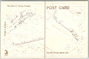 Christmas Note To My Dear Mother Flowers Bordered Greetings Card Postcard