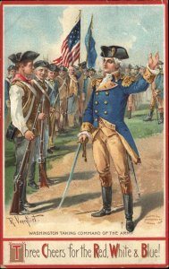 George Washington Patriotic Army Commander Embossed R Veenfliet 1900s-20s PC