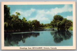 Postcard c1930s Greetings From Newmarket Ontario Canada Scenic View B