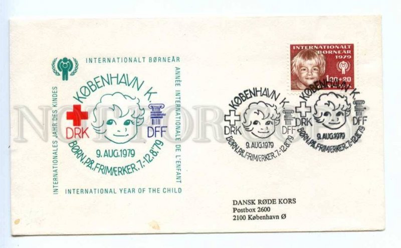 418911 DENMARK 1979 year Red Cross children First Day COVER