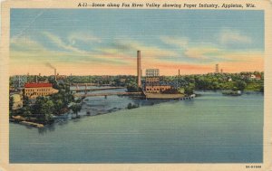 United States Appleton Wisconsin scene along Fox River Valley Paper Industry 
