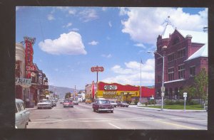 CARSON CITY NEVADA DOWNTOWN STREET SCENE OLD CARS VINTAGE POSTCARD