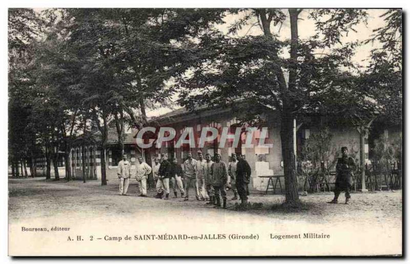 Camp St Medard en Jalles Old Postcard Military Housing