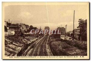 Old Postcard Saint Cloud Coteaux de Suresnes Avenue and Line Railway